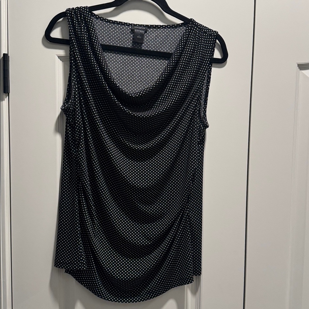 Ann Taylor Black Polka Dot Blouse